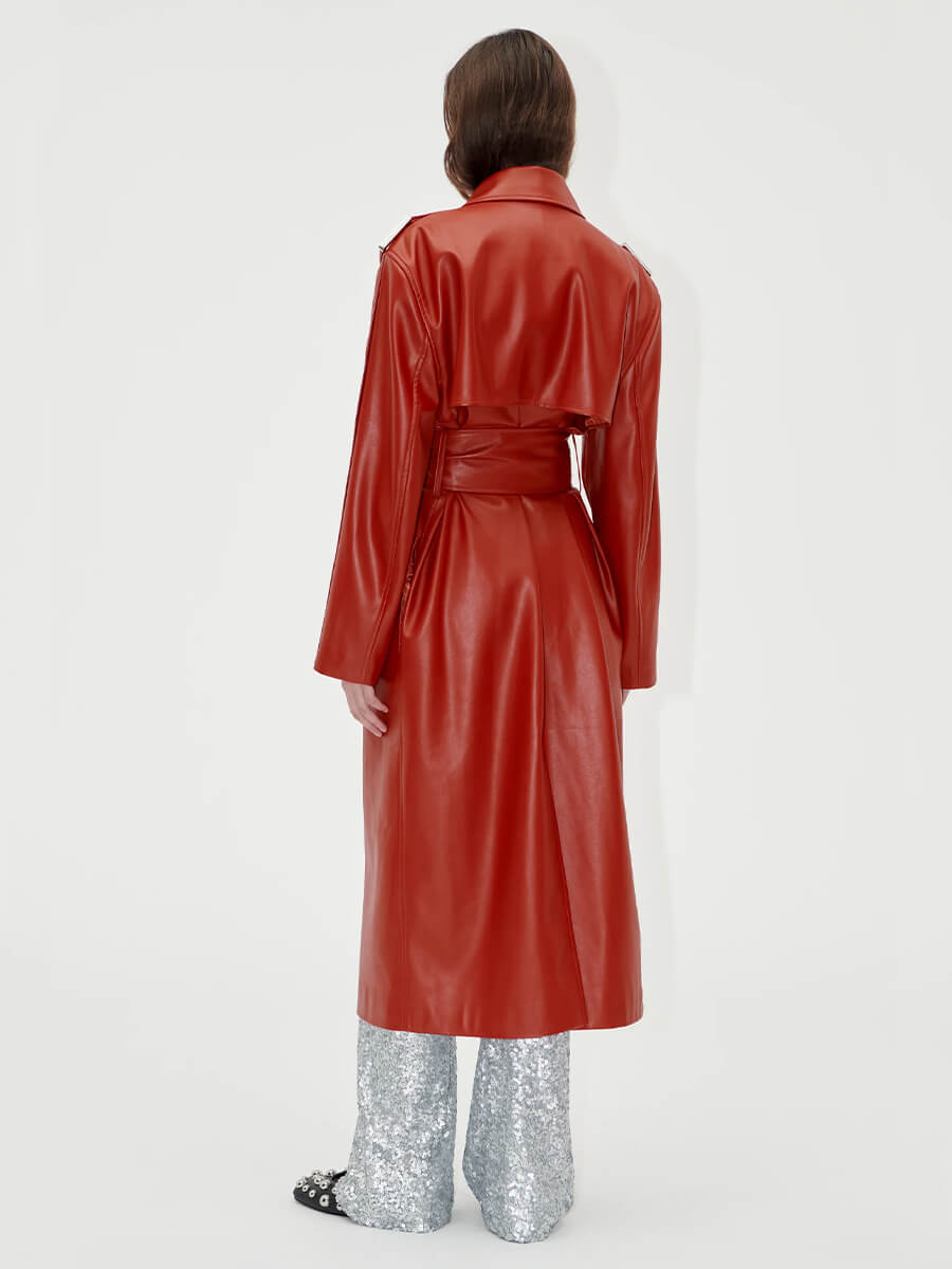 Stine-Goya-Oversized-Trench-Coat-Red-Ochre