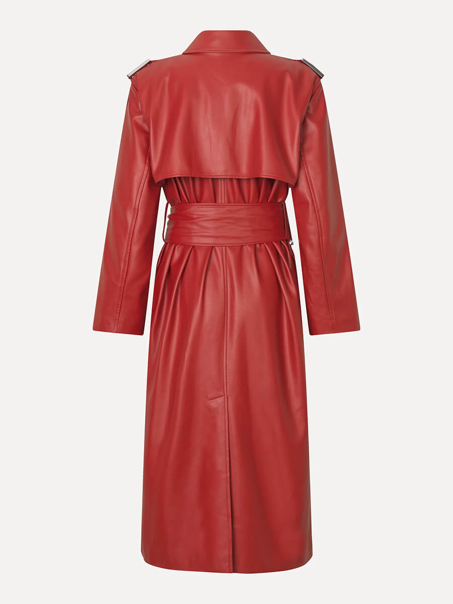 Stine-Goya-Oversized-Trench-Coat-Red-Ochre