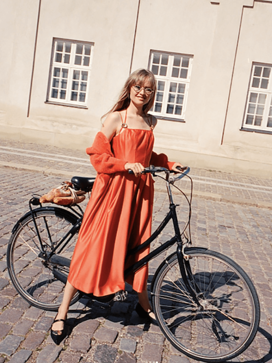 Double Strap High Volume Dress - Orange Mecca