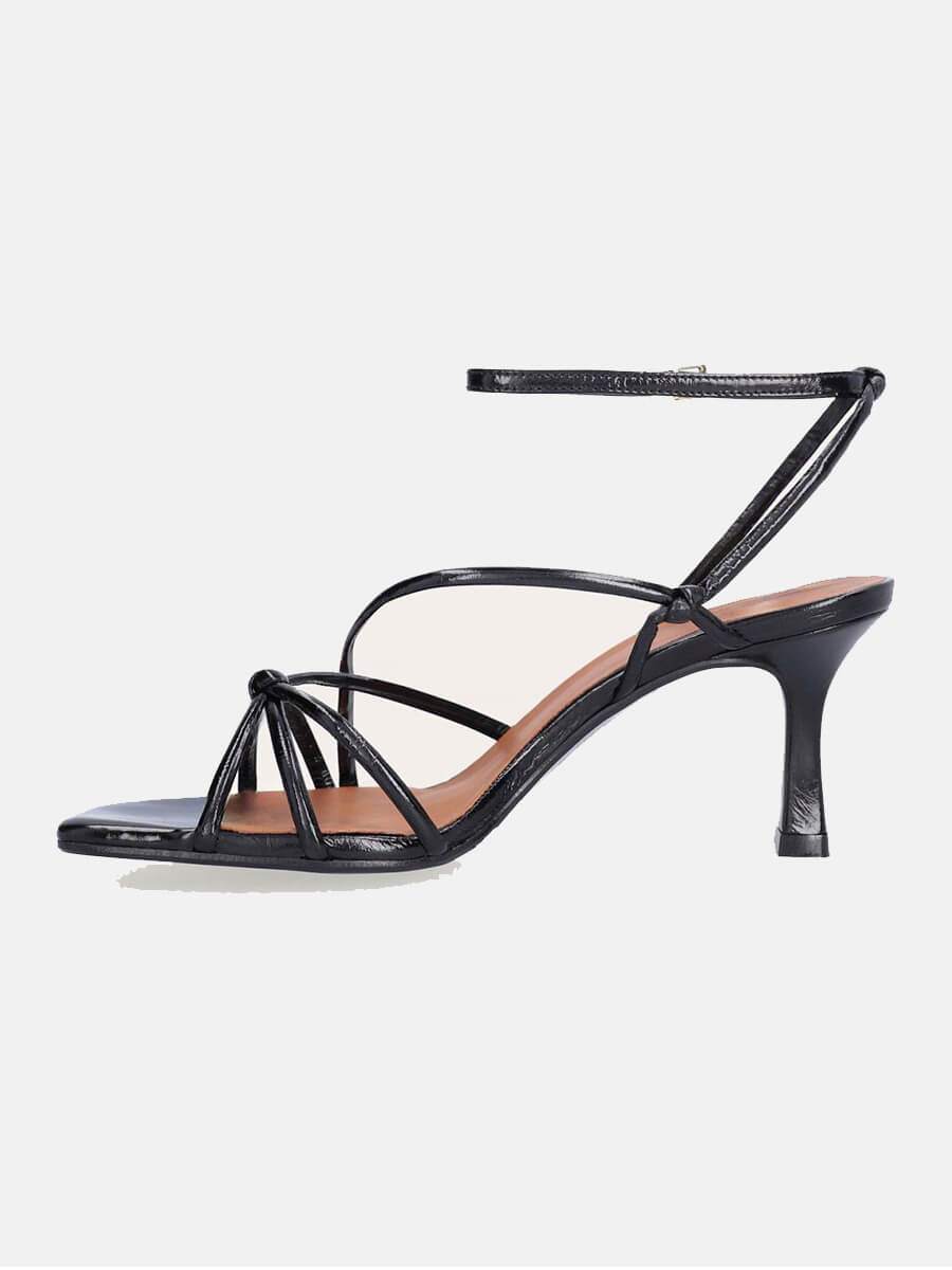 Strappy Heel - Black Nappa