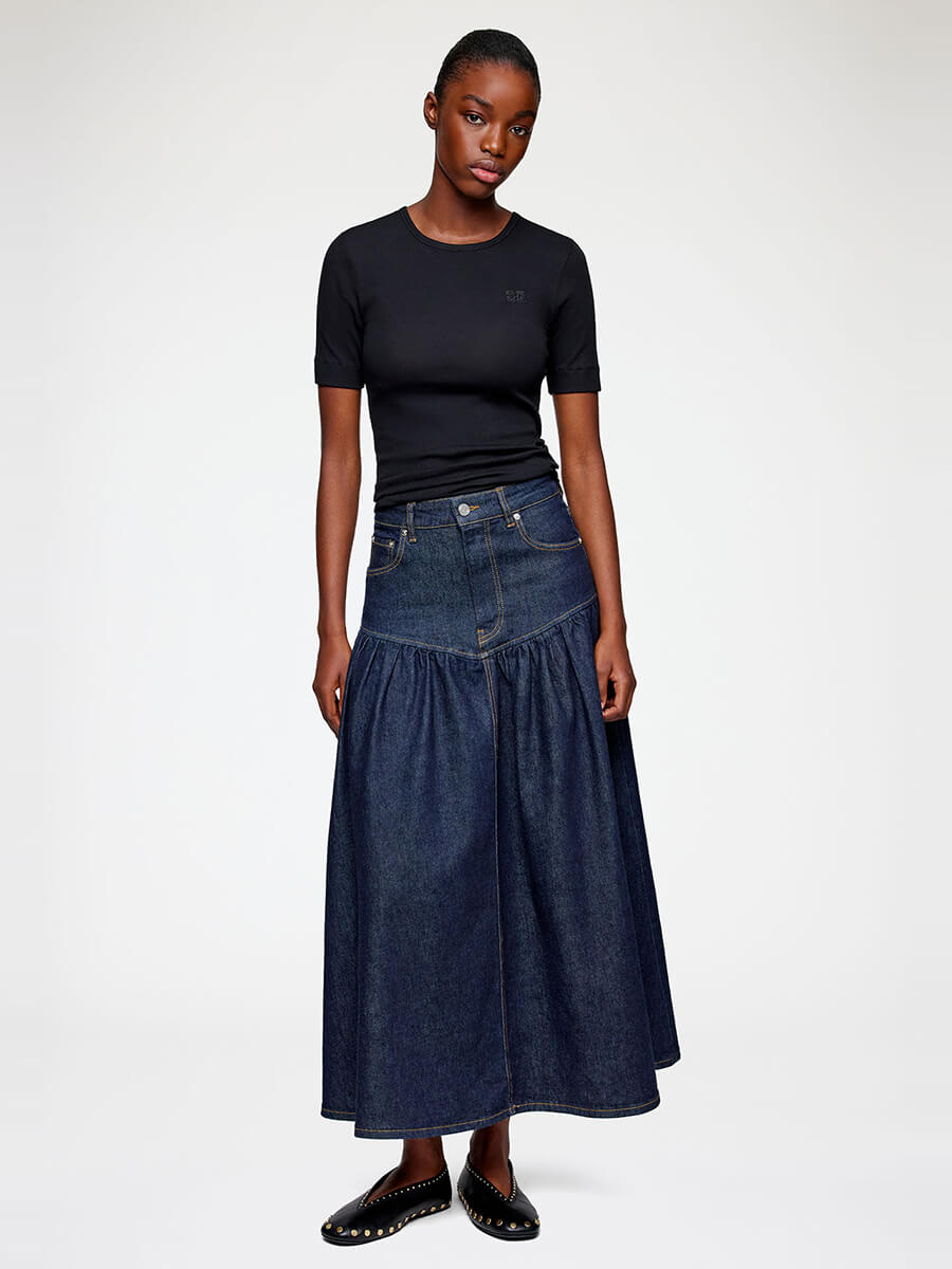 Ganni
Stretch Denim Long Skirt - Indigo