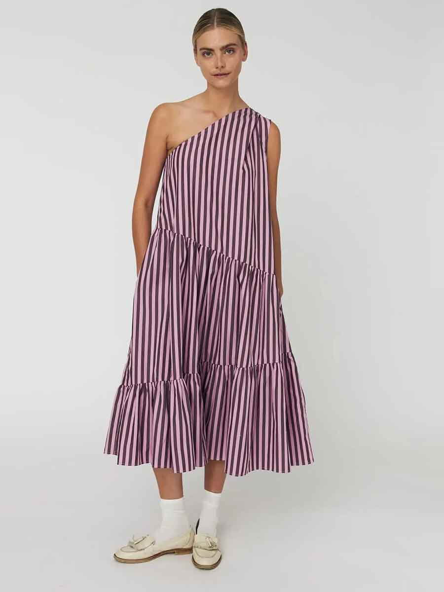 Stella Nova Striped Bow Midi Dress