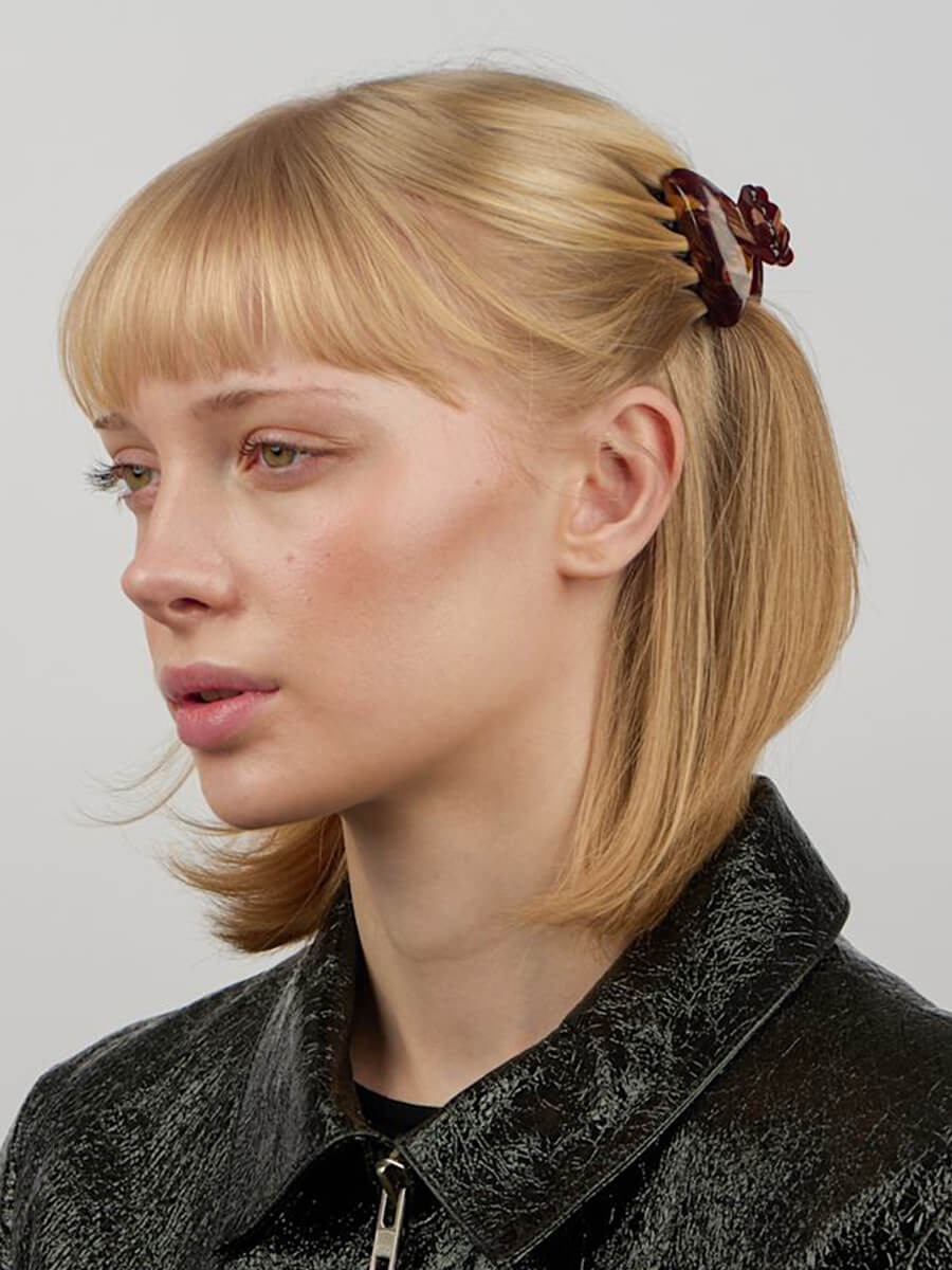 Sui Ava Sui Ava Helle Pretty Mini Hairclip - Dark Brown