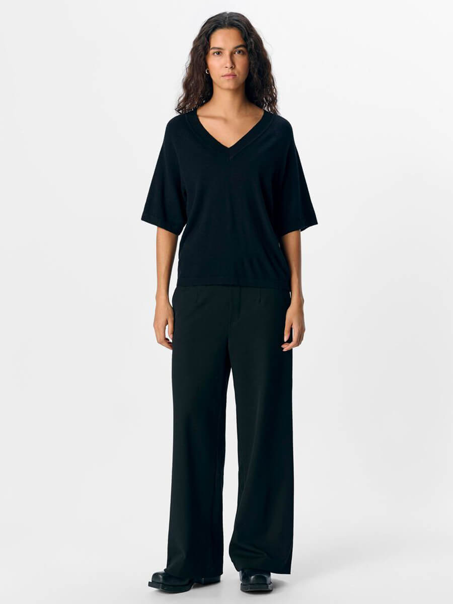 Object Thess V-Neck Top - Black