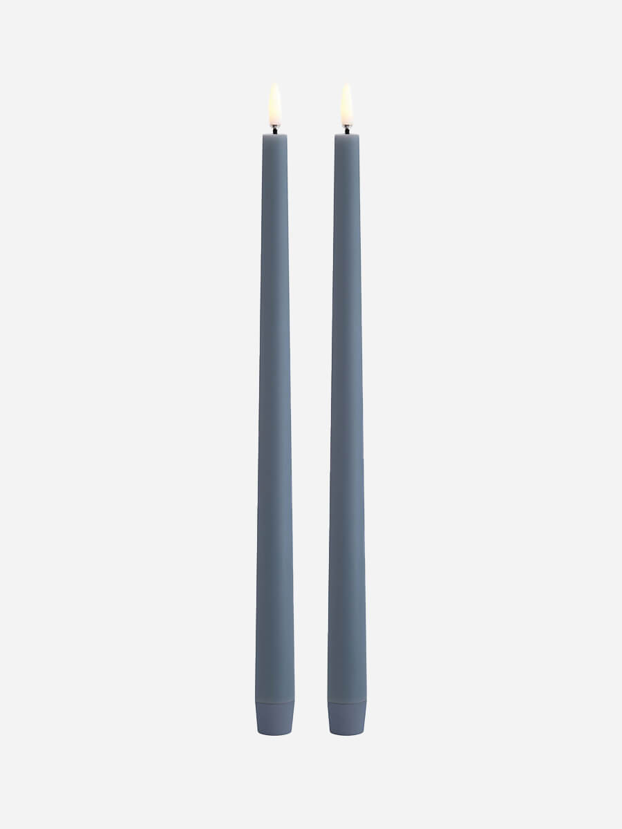 Uyuni Lighting LED Slim Taper Candle Twin Pack 2.3x32 - Hazy Blue