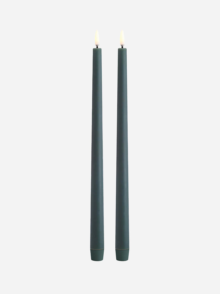 Uyuni Lighting LED Slim Taper Candle Twin Pack 2.3x32 - Pine Green