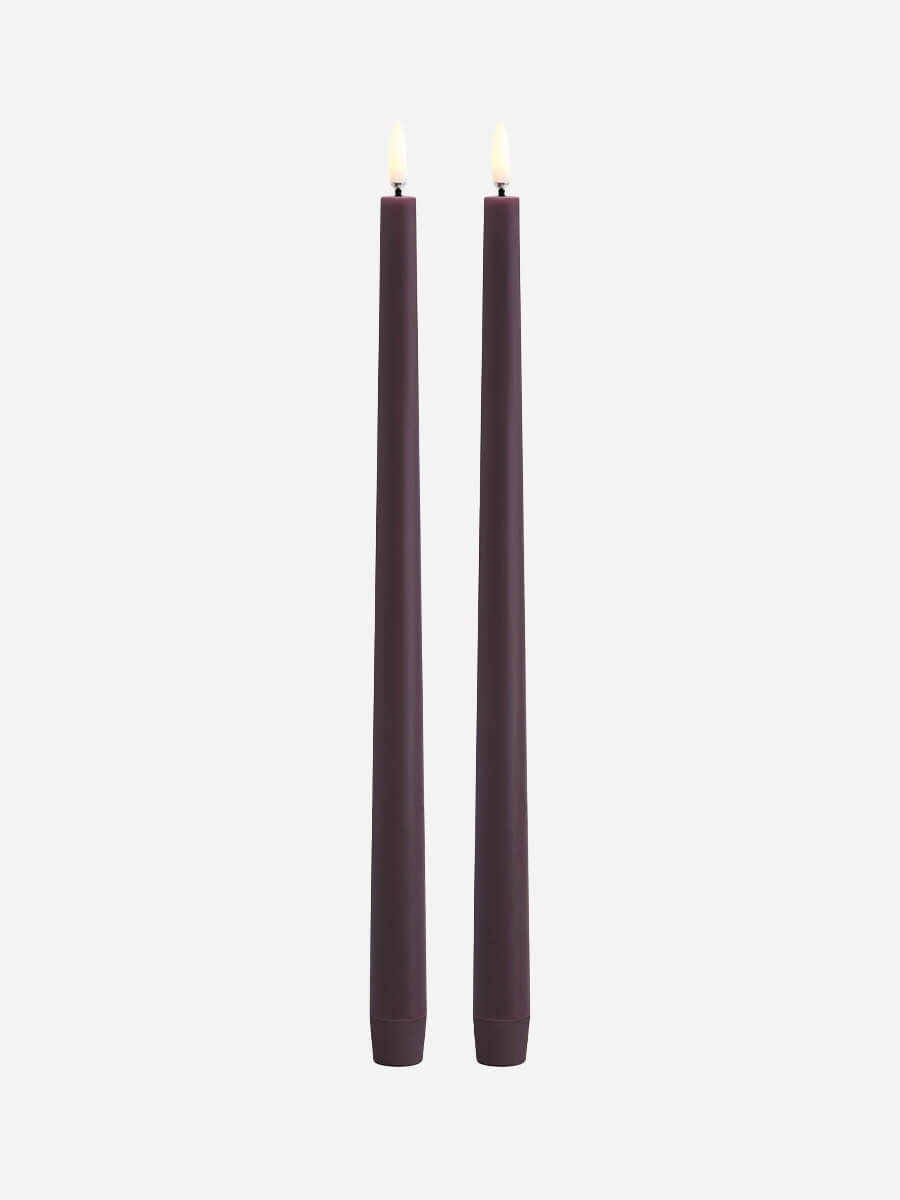 Uyuni Lighting LED Slim Taper Candle Twin Pack 2.3x32 - Plum
