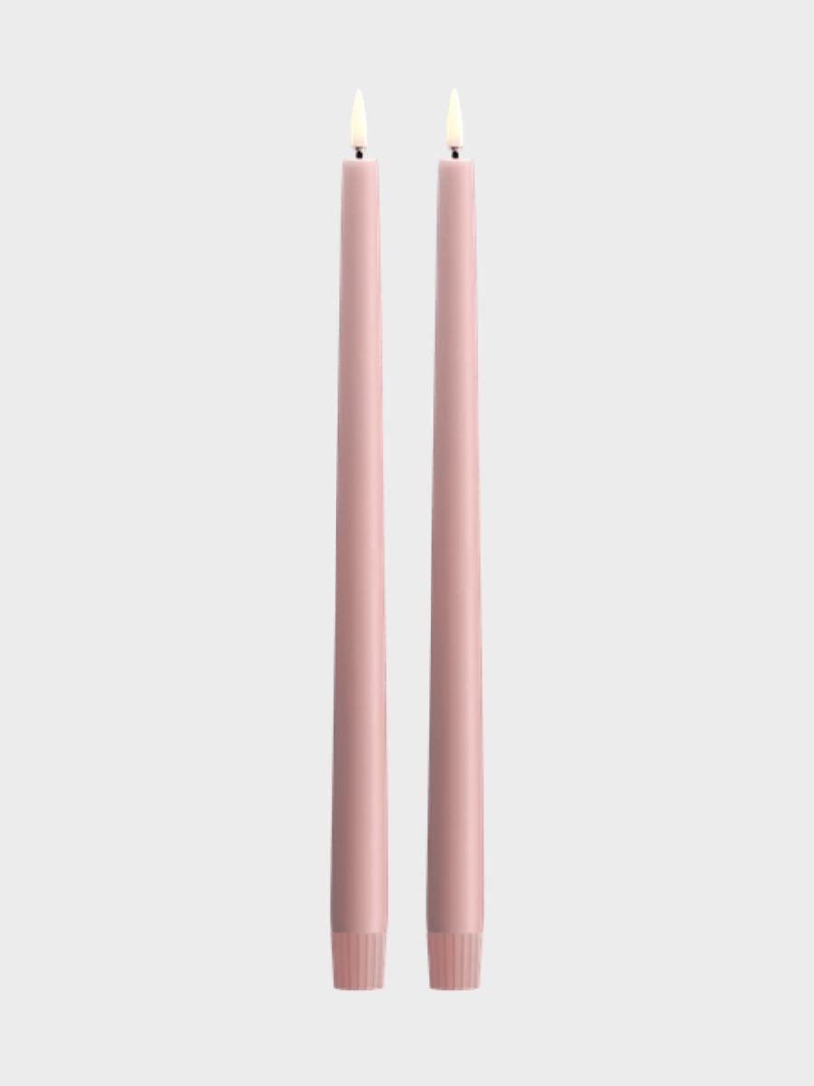Uyuni Lighting - LED Taper Candle 2pk 2.3x32 - Rose Powder