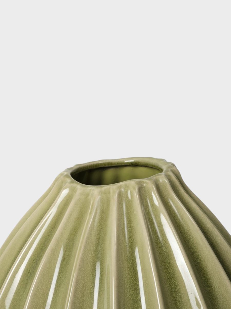 Wide Vase - Dry Sage organic shape mouth