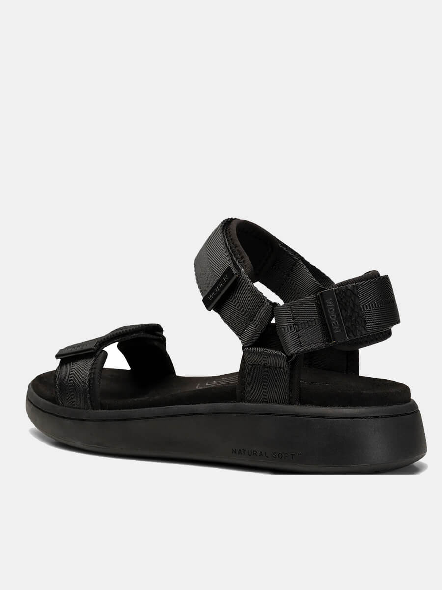 Woden Line Sandals - Black/Black