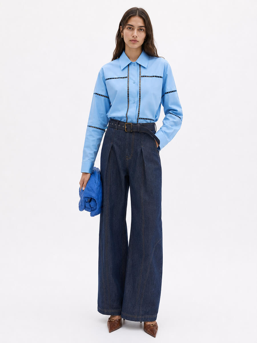 STELLA NOVA
Wide Shirt with Artworks - Blue Coral