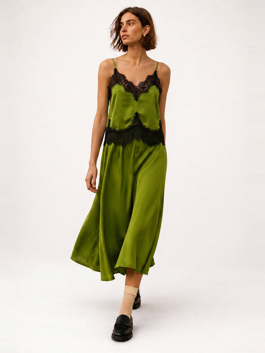 Stella Nova Delicate Lace Top - Green Flash
