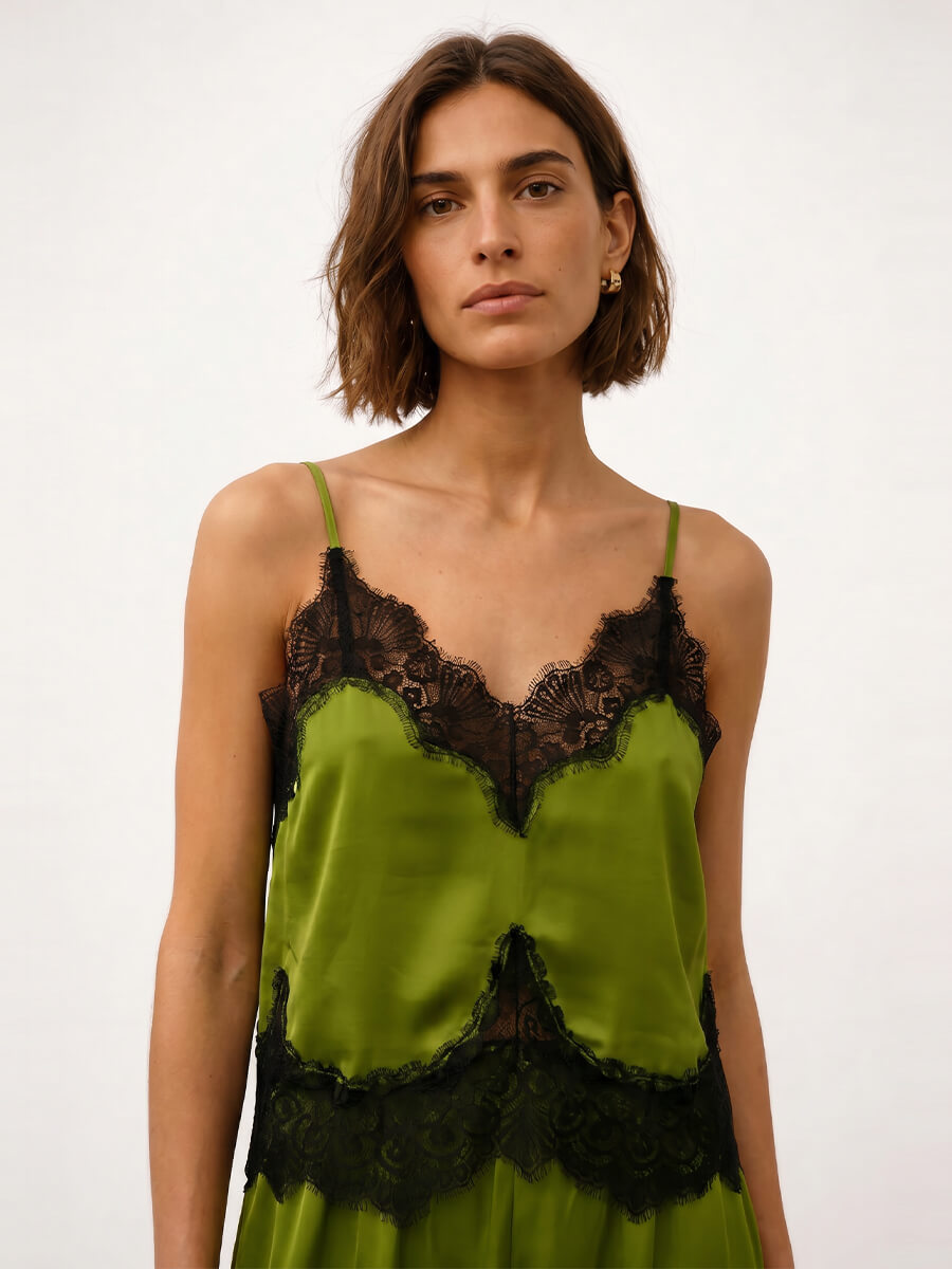 Stella Nova Delicate Lace Top - Green Flash