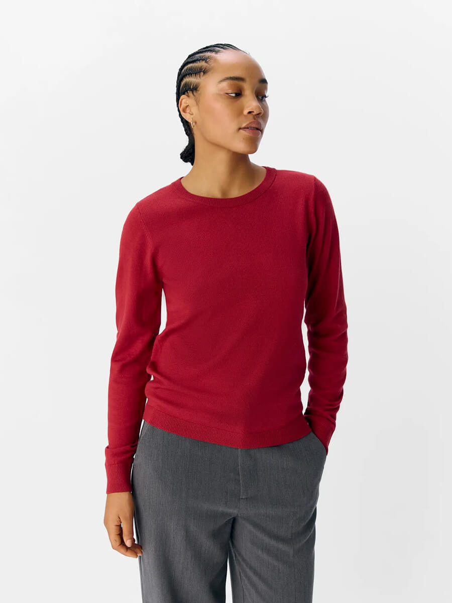 Object - OBJThess O-neck - Karanda Red Melange