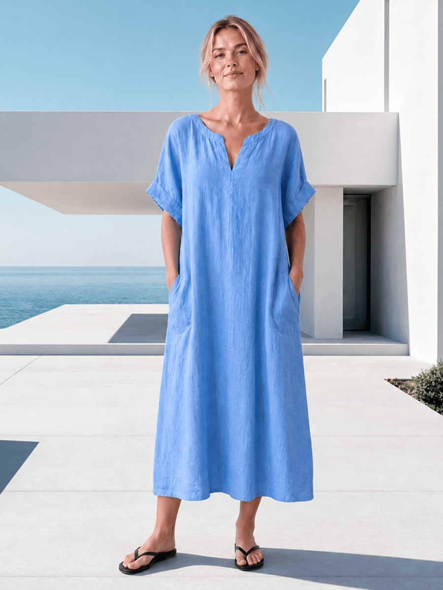 Erantis Kaftan Dress - Azzurro