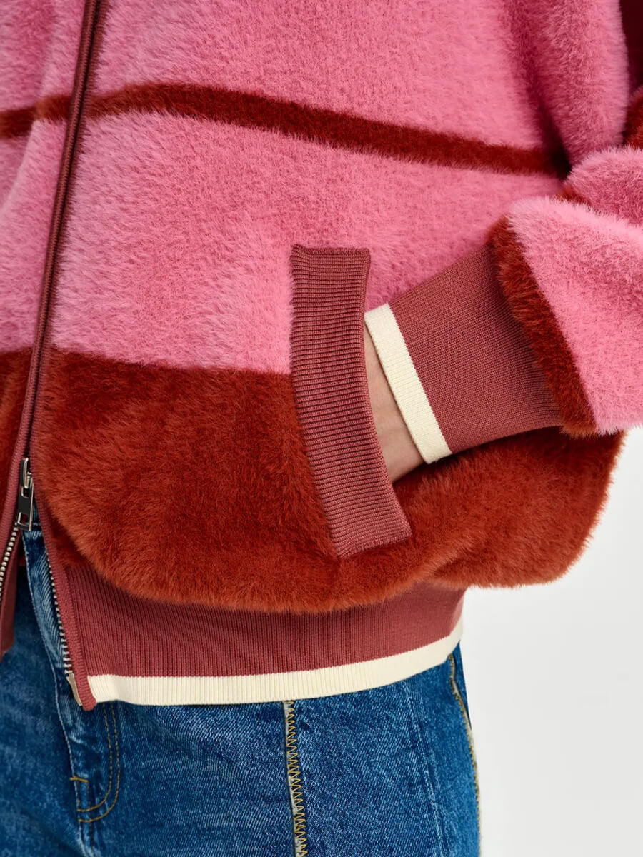 Essentiel Antwerp Jicama Knit Jacket - Red and Pink