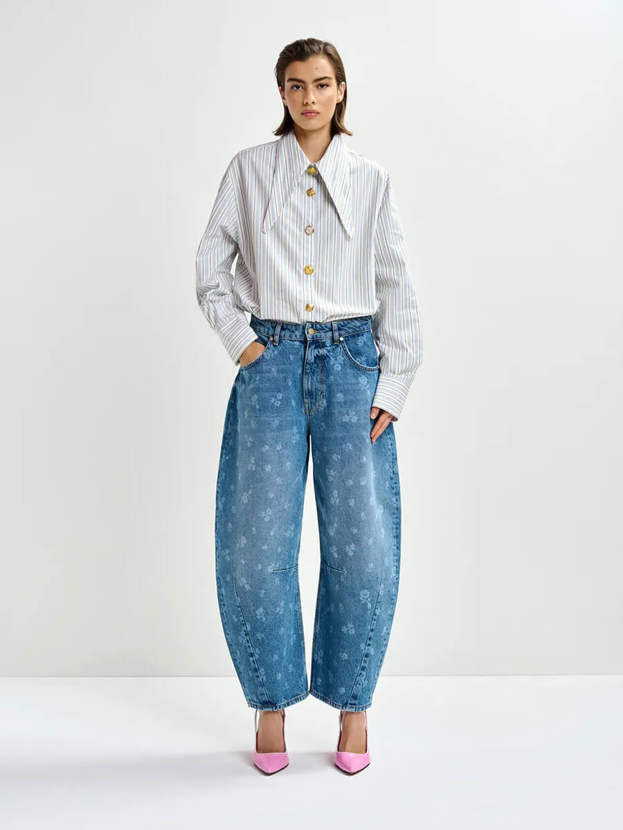 Essentiel Antwerp Jomato Shirt - Blue and white stripe