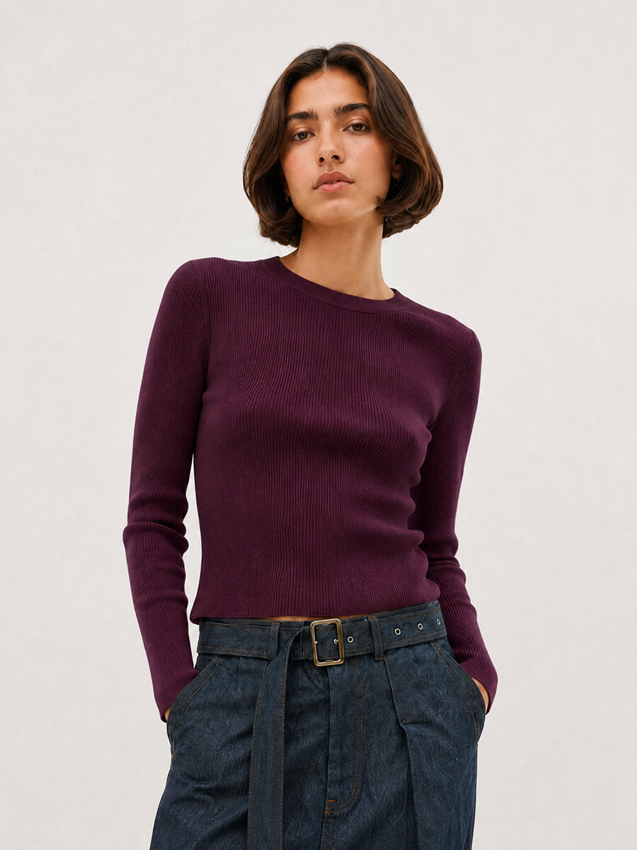 Numph - Shelba Cropped Pullover - Fig