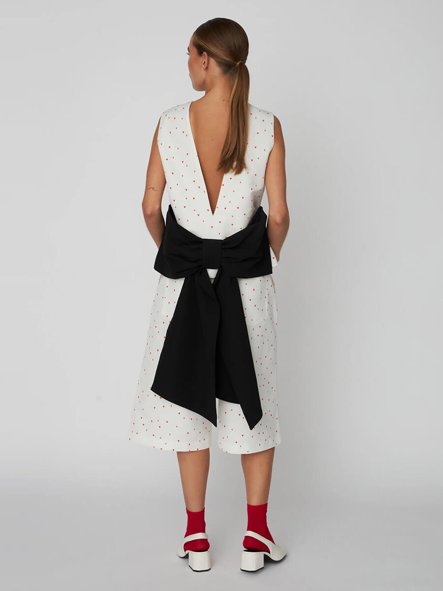 stella nova Heart Printed Bow Top