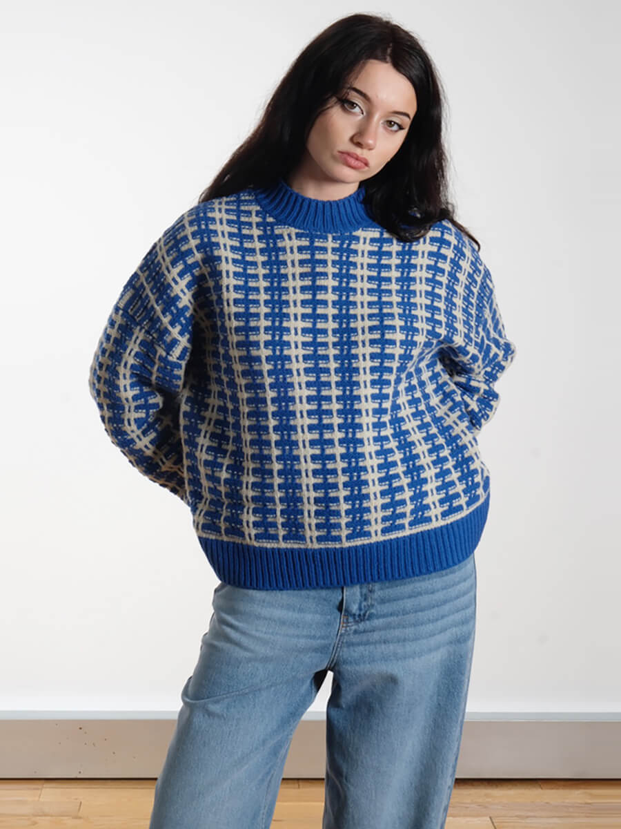 stella nova Wool Mix Sweater - Blue Sea.