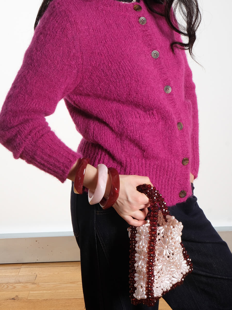 sui ava Chunky Bangle - burgundy