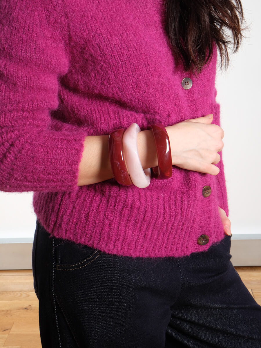 sui ava Chunky Bangle - burgundy