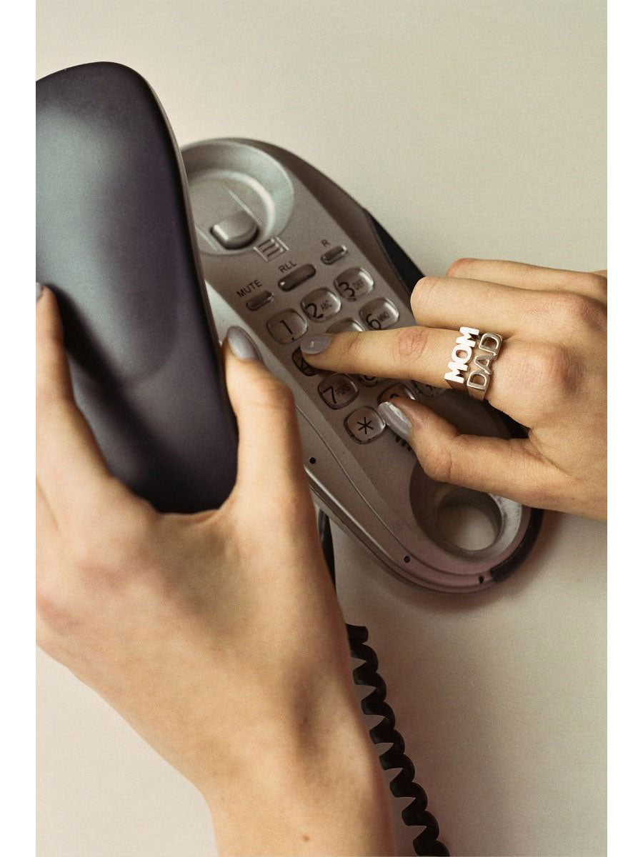 Maria Black Mom Ring - Silver