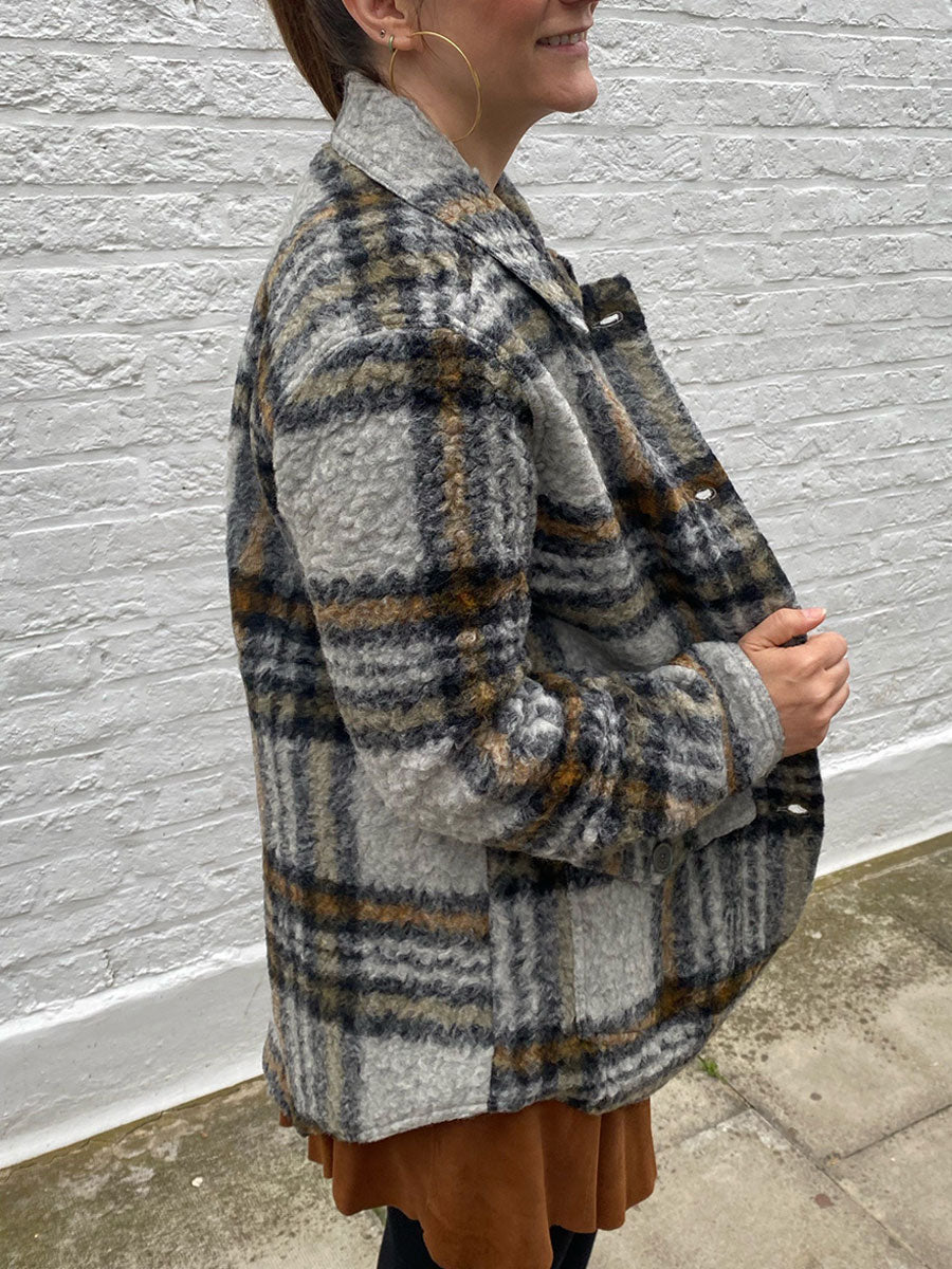 Project AJ117 Melvin Check Coat - Grey