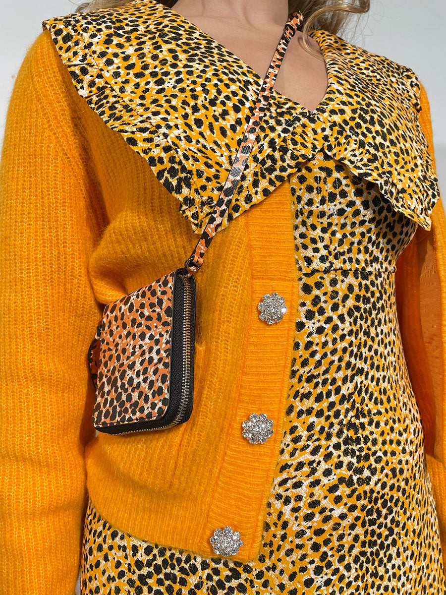 Ganni - Recycled Leather Wallet - Bright Marigold