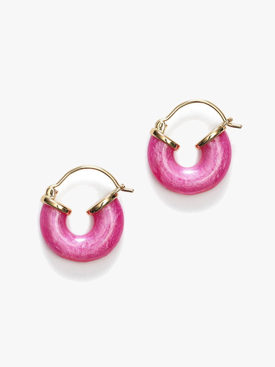 Anni Lu Petit Swell Hoops - Pink Lotus 