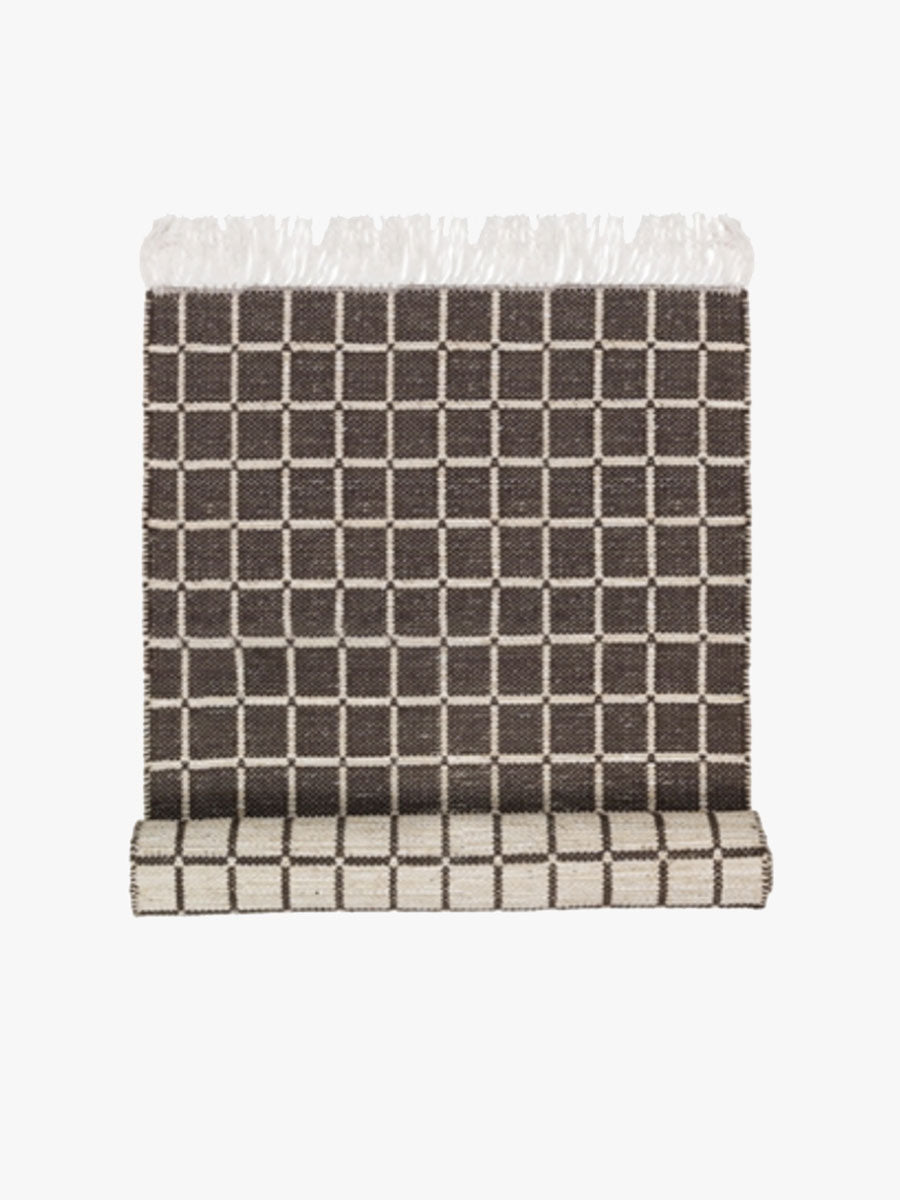 Broste Copenhagen Henny Rug 70x140 - Light Grey/Aubergine