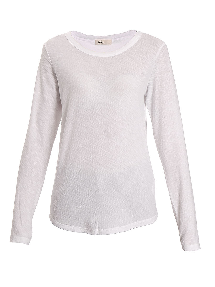 Levete Room Any3 Long Sleeve Crew Neck T - White