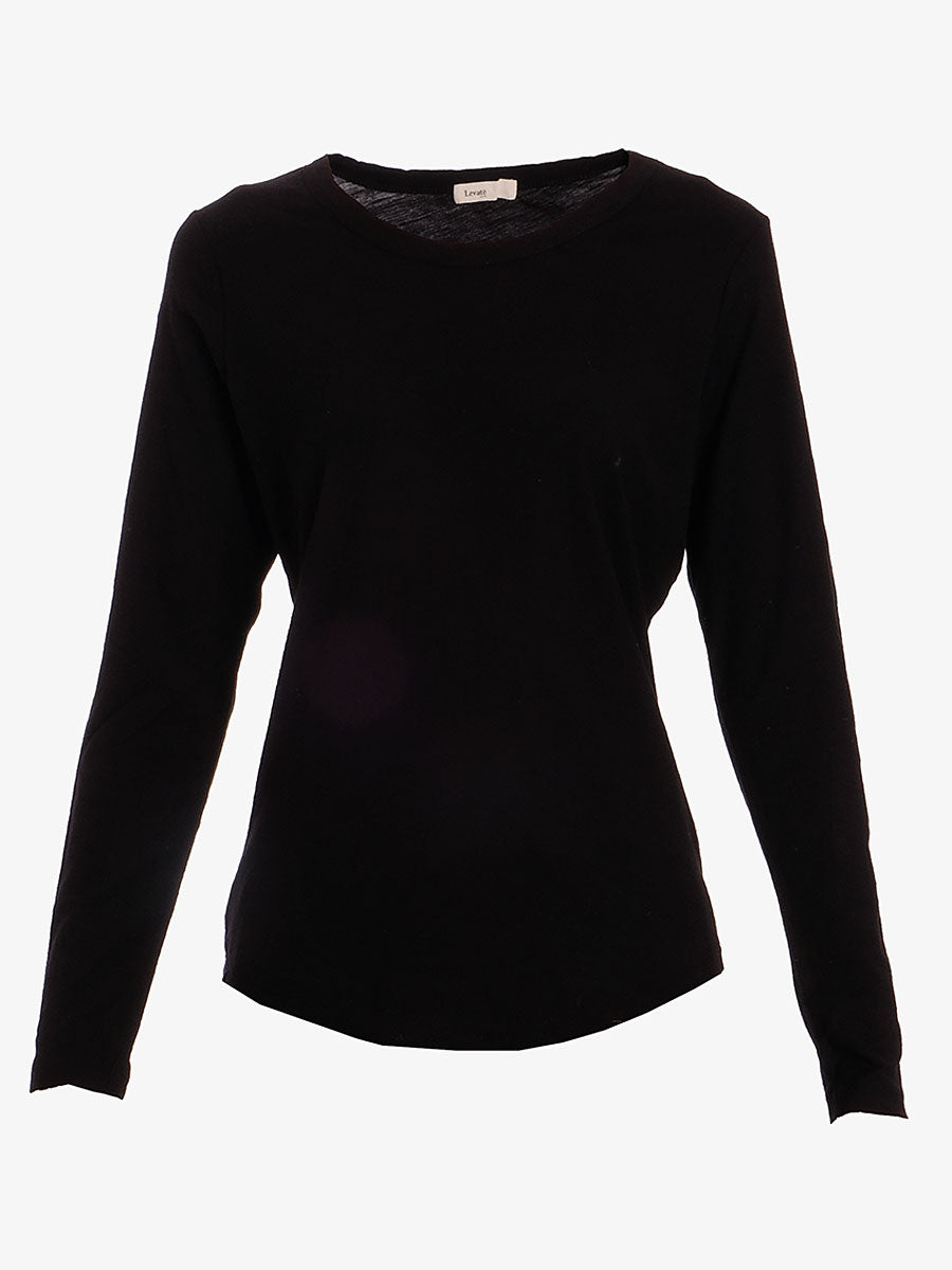 Levete Room Any3 Long Sleeve Crew Neck T - Black
