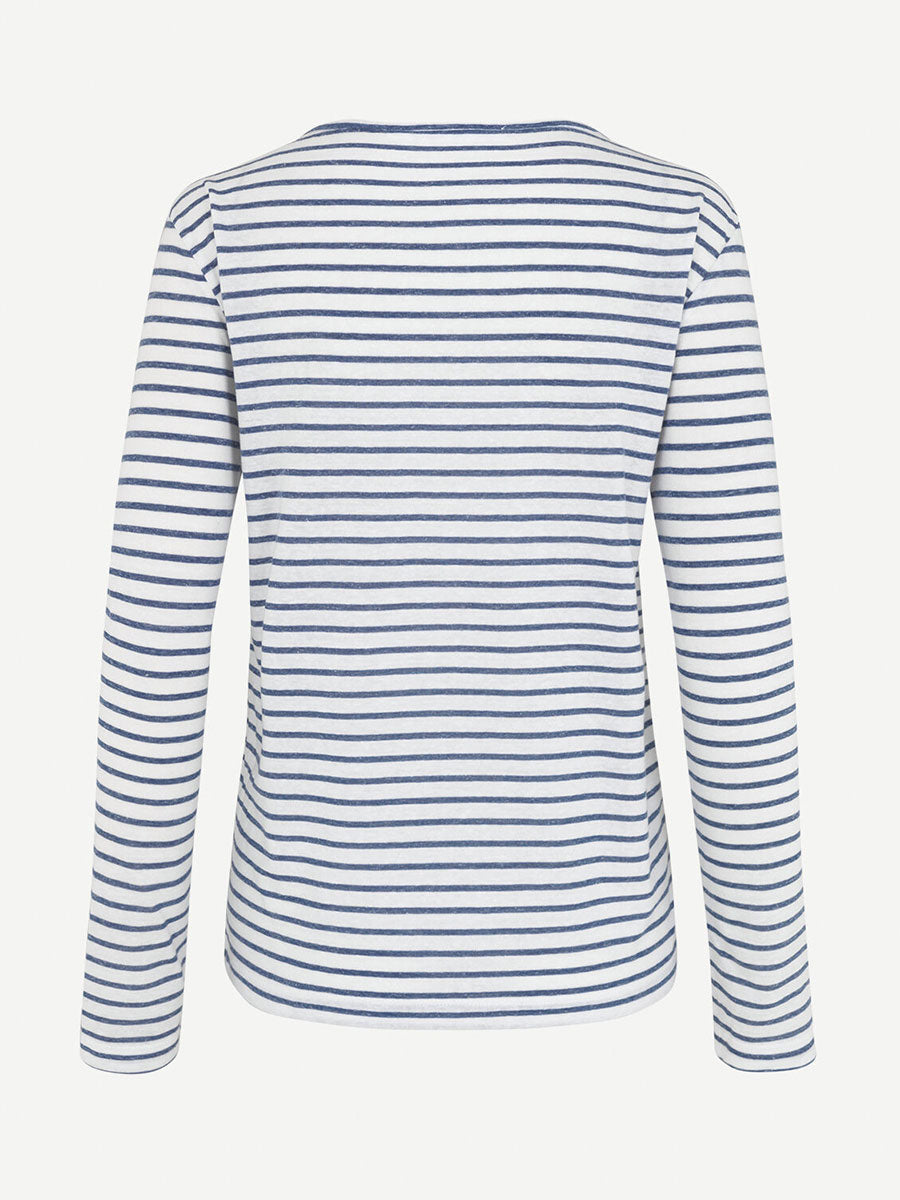 Samsoe Samsoe Nobel LS Stripe Top - Blue Stripe