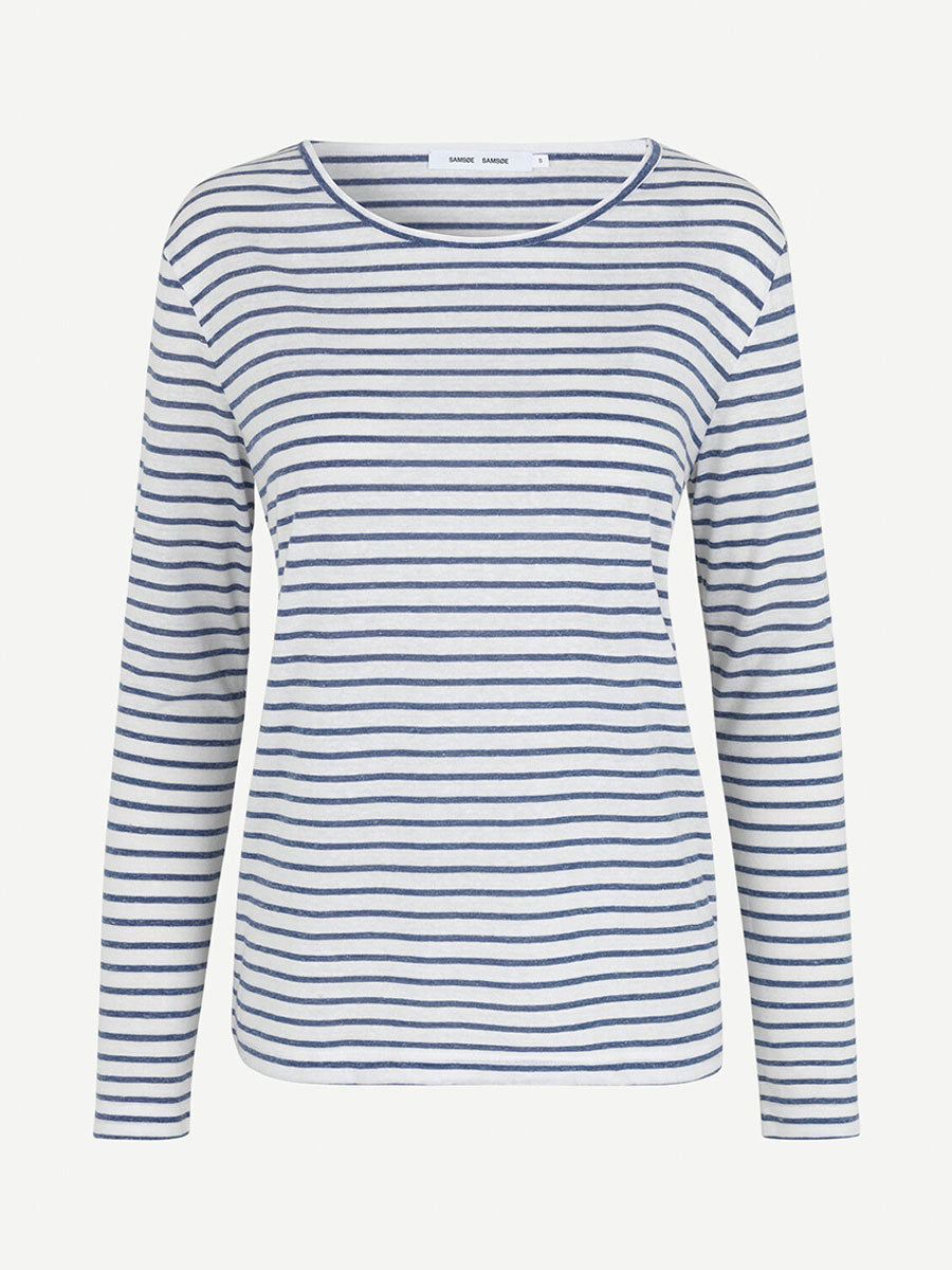 Samsoe Samsoe Nobel LS Stripe Top - Blue Stripe