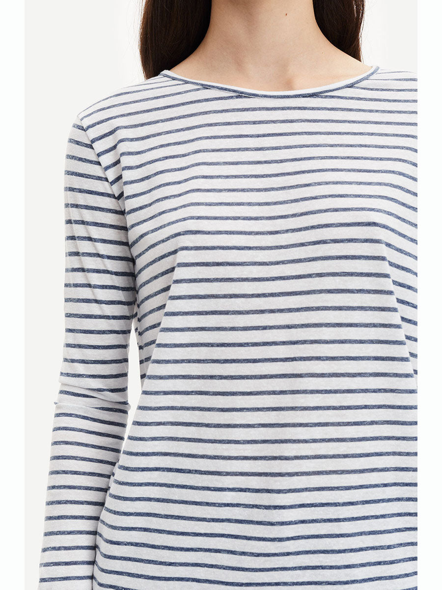 Samsoe Samsoe Nobel LS Stripe Top - Blue Stripe