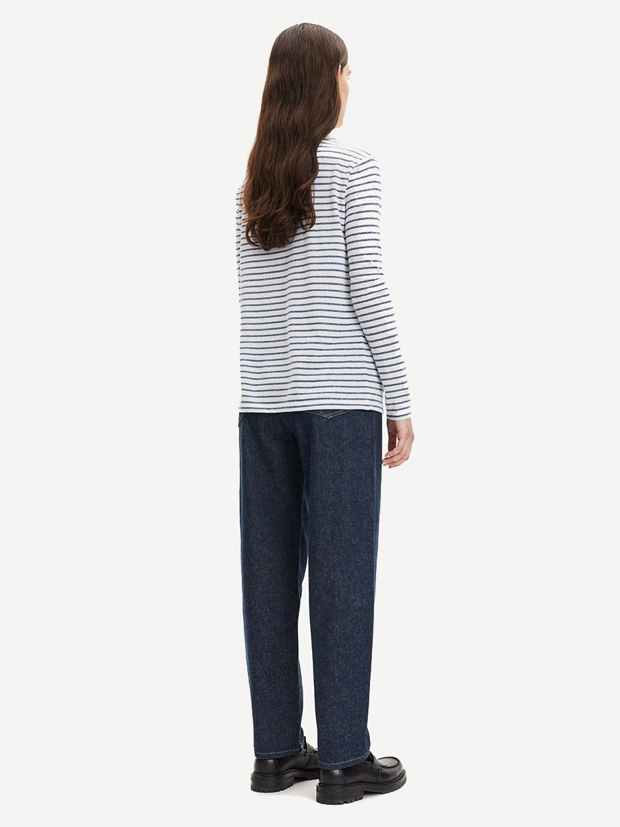 Samsoe Samsoe Nobel LS Stripe Top - Blue Stripe