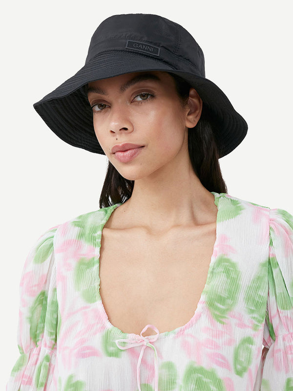 Ganni - Tech Bucket Hat - Black - Wild Swans