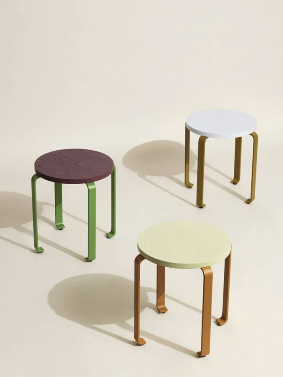 Hubsch-Smile-Stool-Light-Green-Orange