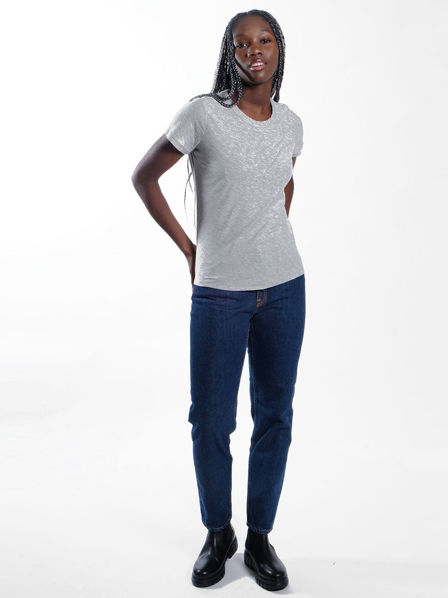 LEVETE ROOM Any1 Crew Neck T-Shirt - Grey