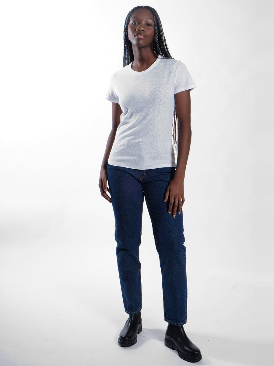 LEVETE ROOM  Any2 Scoop Neck T-Shirt - White