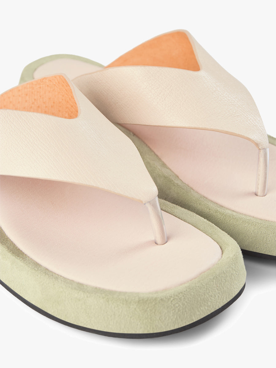 Shoe the Bear Astrid Thong - White/Green