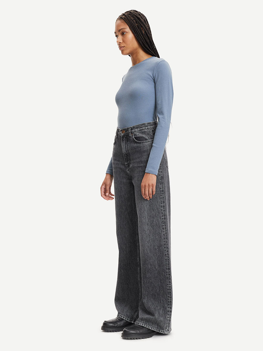 Samsoe Samsoe Alexa Long Sleeve Tee - China Blue