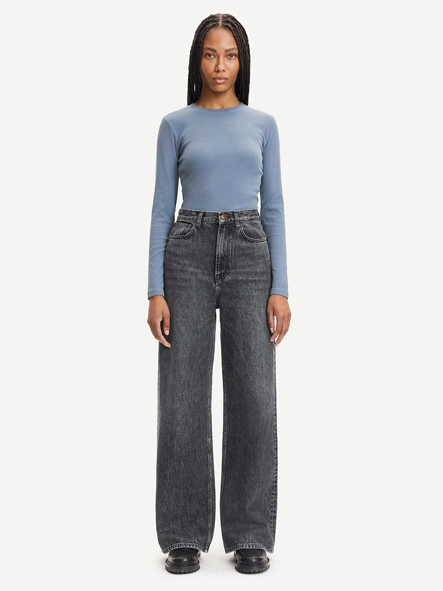 Samsoe Samsoe Alexa Long Sleeve Tee - China Blue