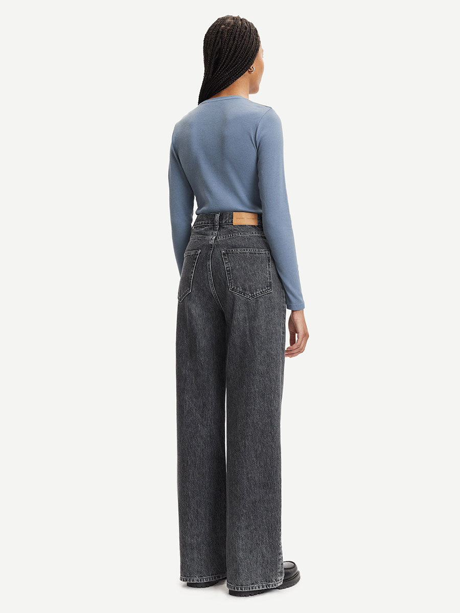 Samsoe Samsoe Alexa Long Sleeve Tee - China Blue