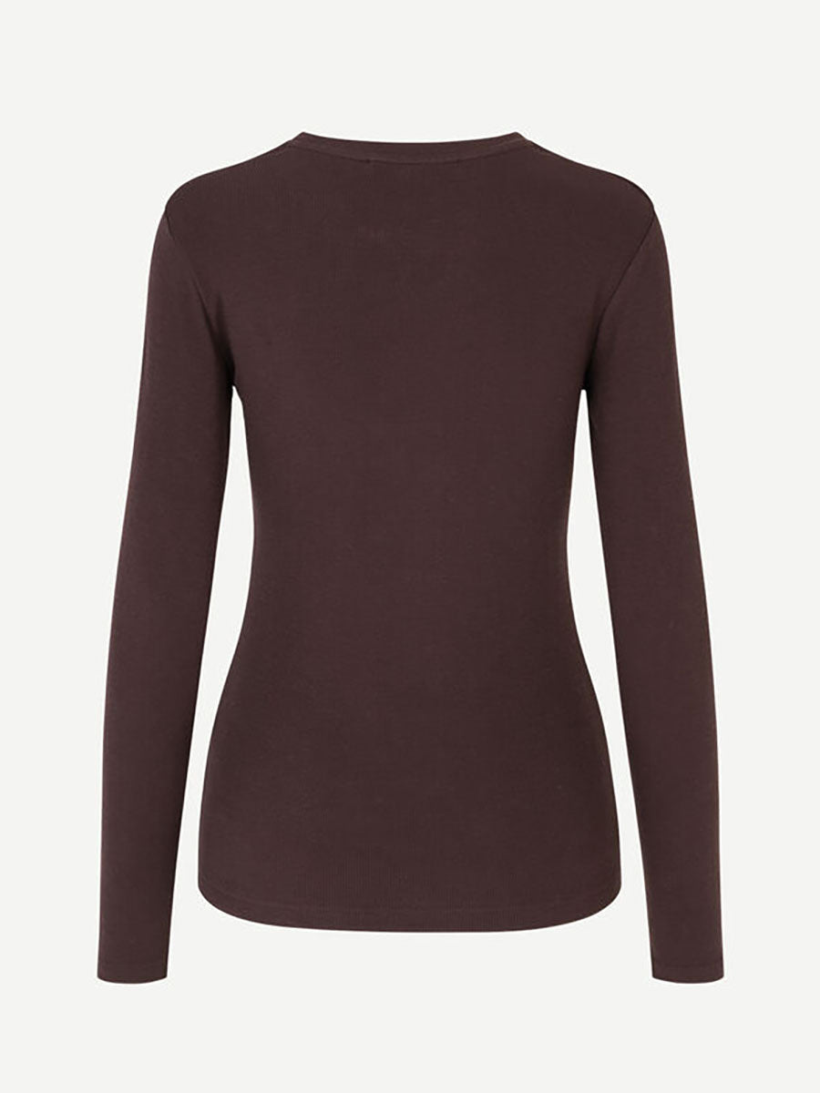 Samsoe Samsoe Alexa Long Sleeve Tee - Mole