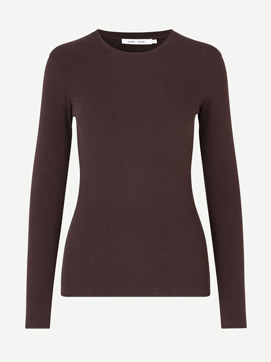 Samsoe Samsoe Alexa Long Sleeve Tee - Mole