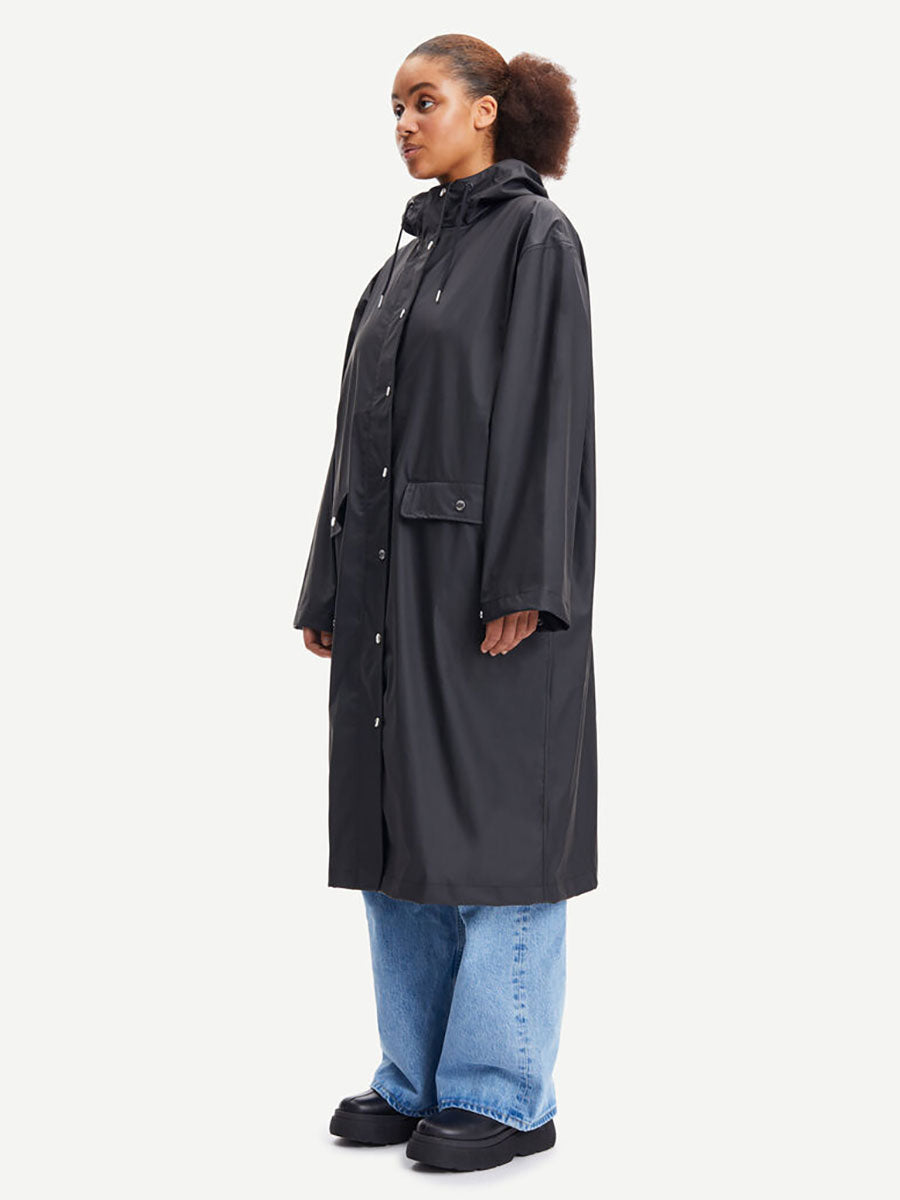 Samsoe Samsoe Stala Long Raincoat - Black