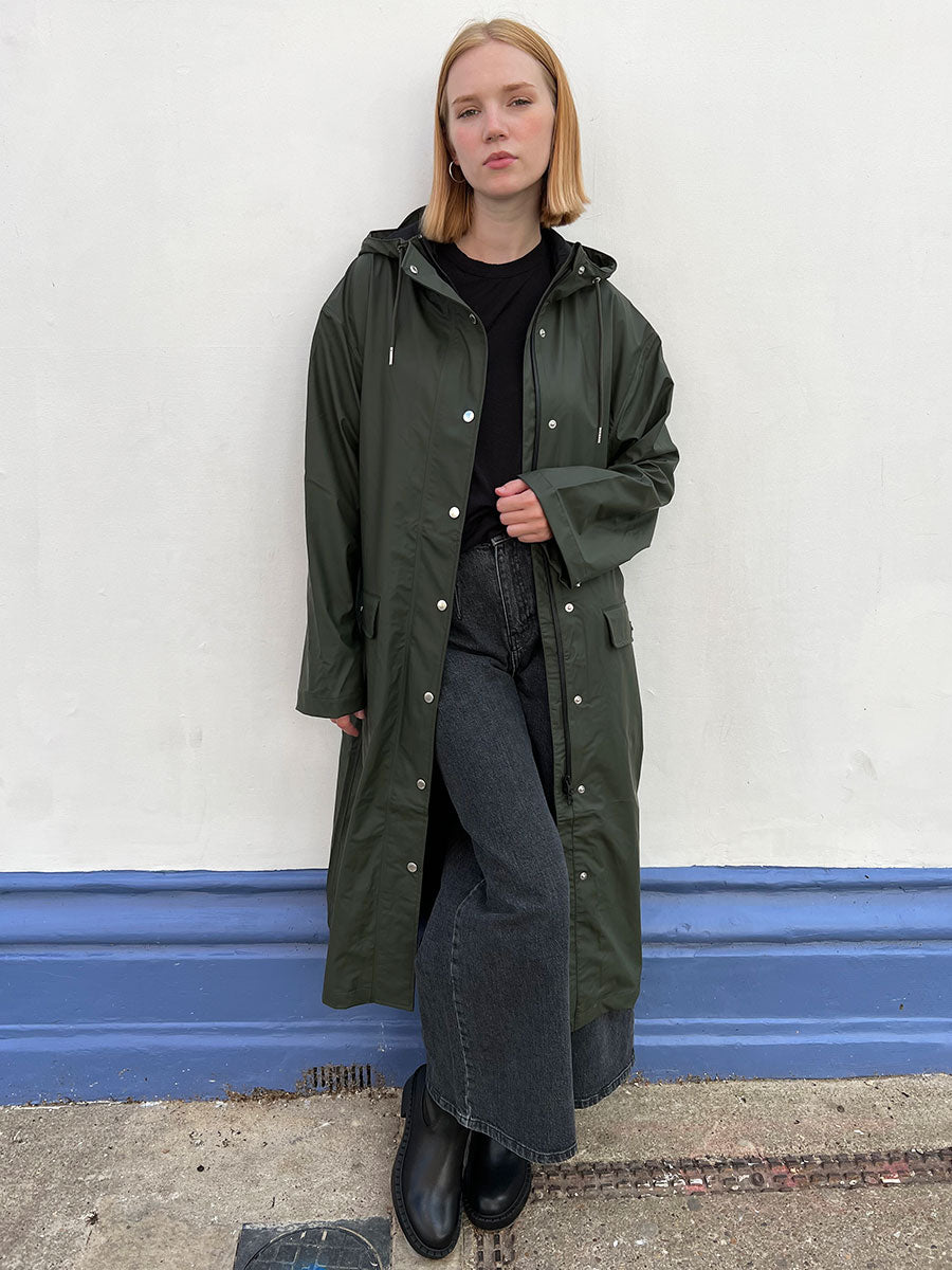 Four seasons long shop waterproof wax coat