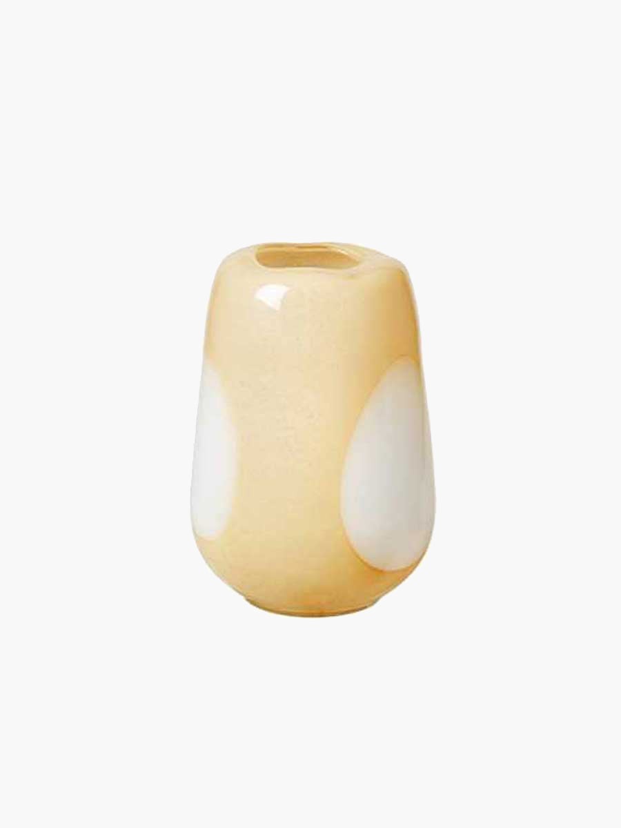 Broste Copenhagen -- Ada Dot Mouthblown Vase S - Golden Fleece Yellow